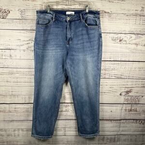 VERVET Light Wash Denim Jeans Boyfriend Baggy Fit Straight Leg Casual Womens 16